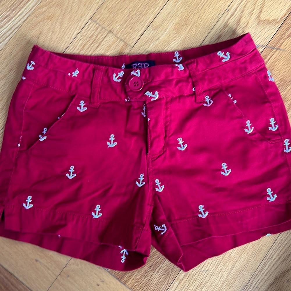 JR size 1 red n white anchor shorts